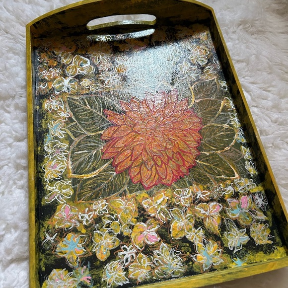 Hand painted wooden tray by Mary Snoddon Art - Picture 4 of 7